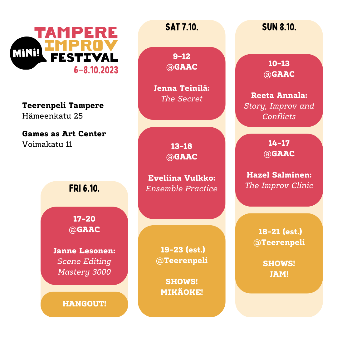 Tampere Improv Mini Festival 2023 - From October 6th to October 8th